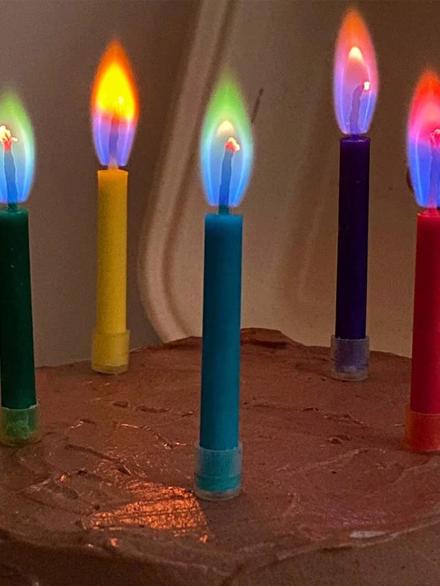 Colorful Flame Birthday Candles, Flame And Candle Color Match, Perfect For Birthday And Party Photos,